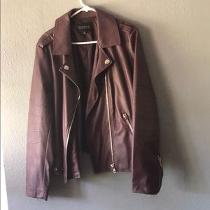ELOQUII purple vegan leather moto jacket